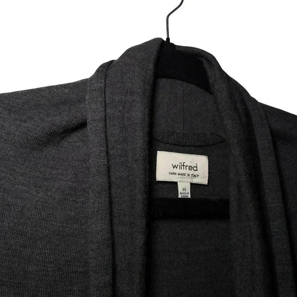 Wilfred Flaubert Wool Long Sleeve Dark Gray Open Cardigan Sweater Size XS - Picture 6 of 7
